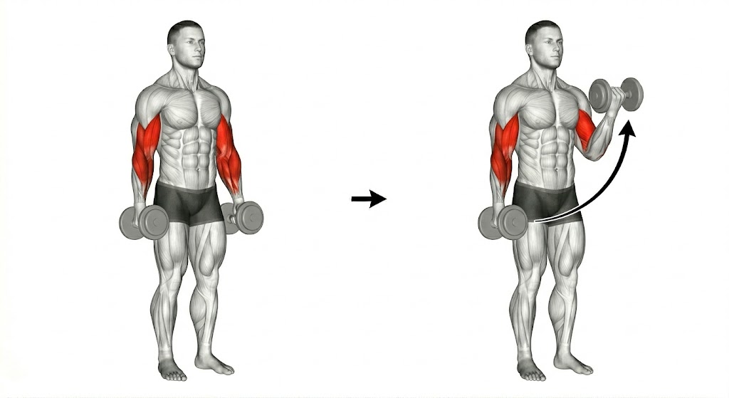 dumbbell curl alternating